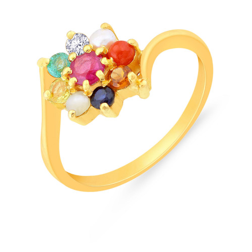 nav aabi jewels 22ct gold bis hallmark gold navratna ring for ma