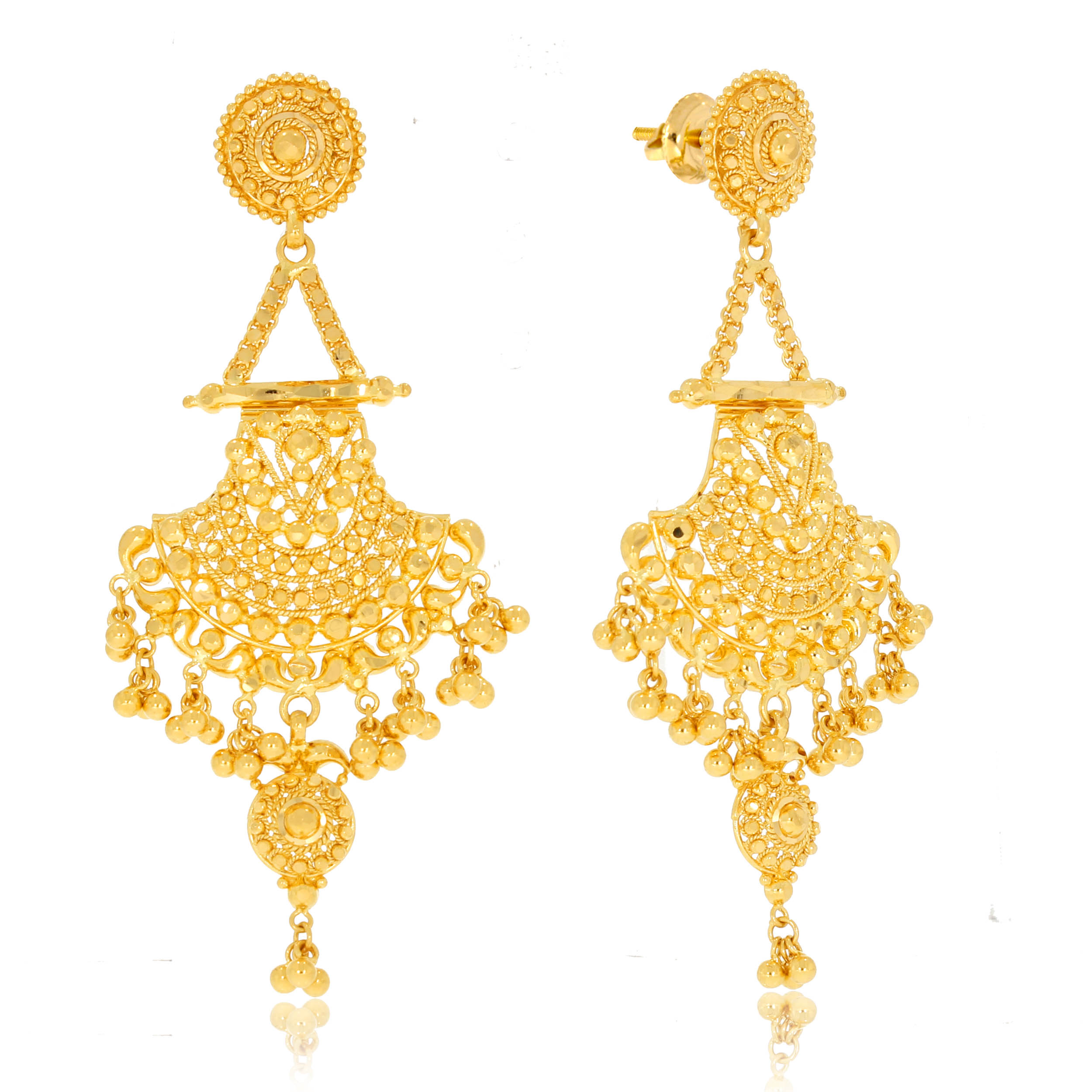 SINGH AABI JEWELS 22CT  BIS HALLMARK GOLD  EARRINGS   FOR  WOMEN